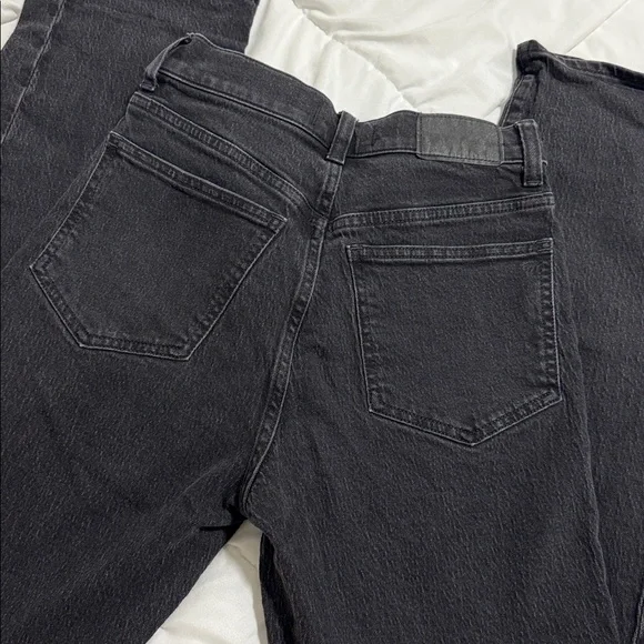 Madewell 90s Straight Leg Denim Jeans | Charcoal / Black Dark Denim - Picture 6 of 9